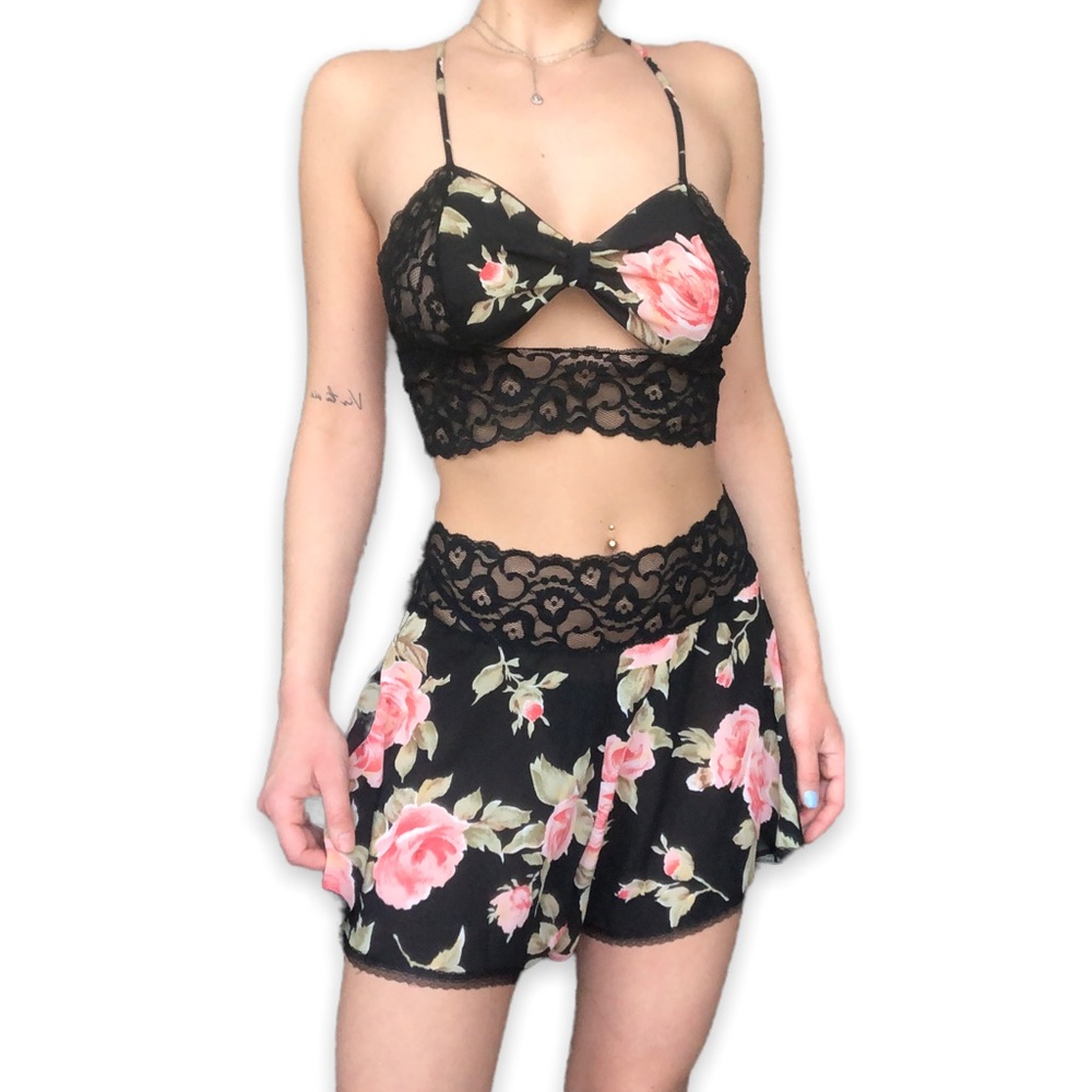Vintage 90s Floral Lingerie Set